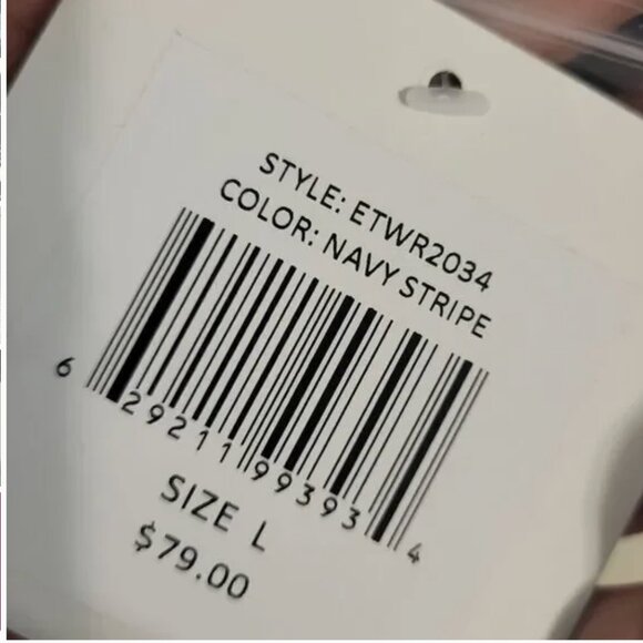 Ellen Tracy Navy and White Linen Blend Tunic Size Large NWT - Picture 7 of 7